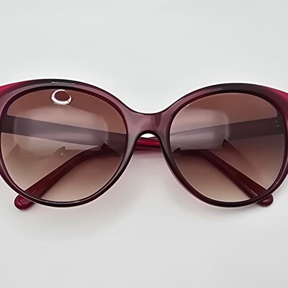Coach HC8260 L1060 Berry Laminate Frame Red Gradent Oversized Cat Eye Sunglasses - Picture 10 of 13